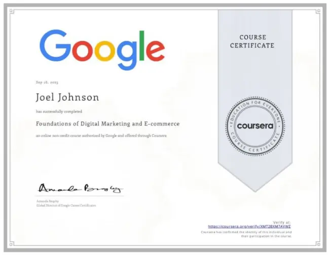 Google Digitalmarketing foundation certified by best seo freelancer in dubai